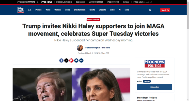 Trump invites Nikki Haley supporters to join MAGA movement, celebrates Super Tuesday victories