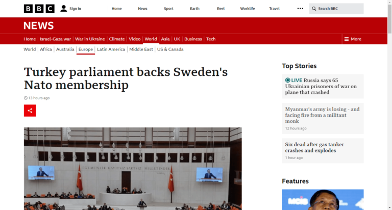 Turkey parliament backs Sweden’s Nato membership