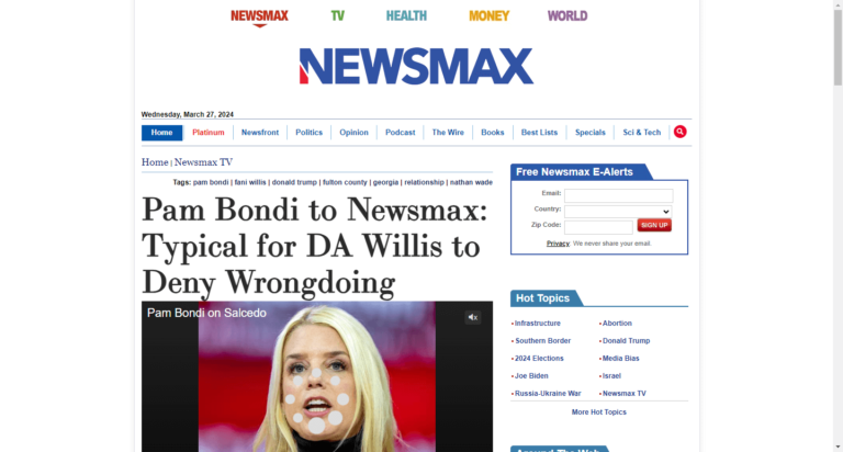 Pam Bondi to Newsmax: Typical for DA Willis to Deny Wrongdoing