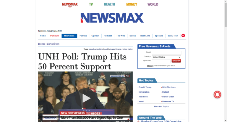 UNH Poll: Trump Hits 50 Percent Support