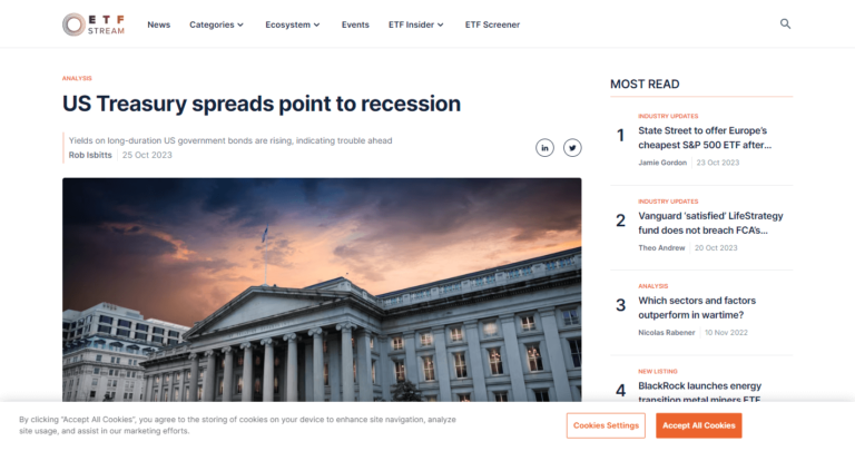 US Treasury spreads point to recession