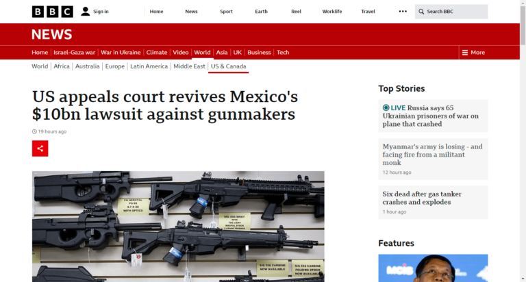 US appeals court revives Mexico’s $10bn lawsuit against gunmakers
