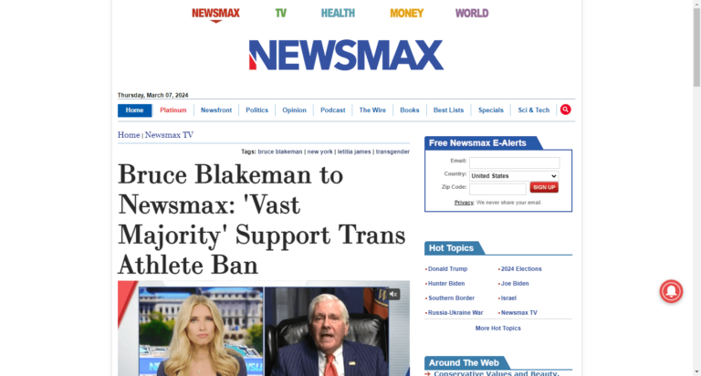 Bruce Blakeman to Newsmax: ‘Vast Majority’ Support Trans Athlete Ban