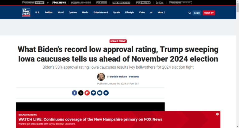 What Biden’s record low approval rating, Trump sweeping Iowa caucuses tells us ahead of November 2024 election