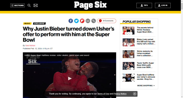 Why Justin Bieber turned down Usher’s offer to perform with him at the Super Bowl