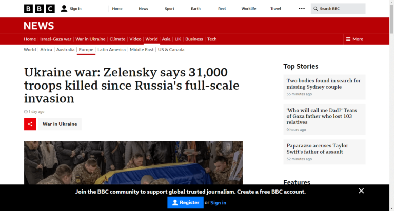 Ukraine war: Zelensky says 31,000 troops killed since Russia’s full-scale invasion